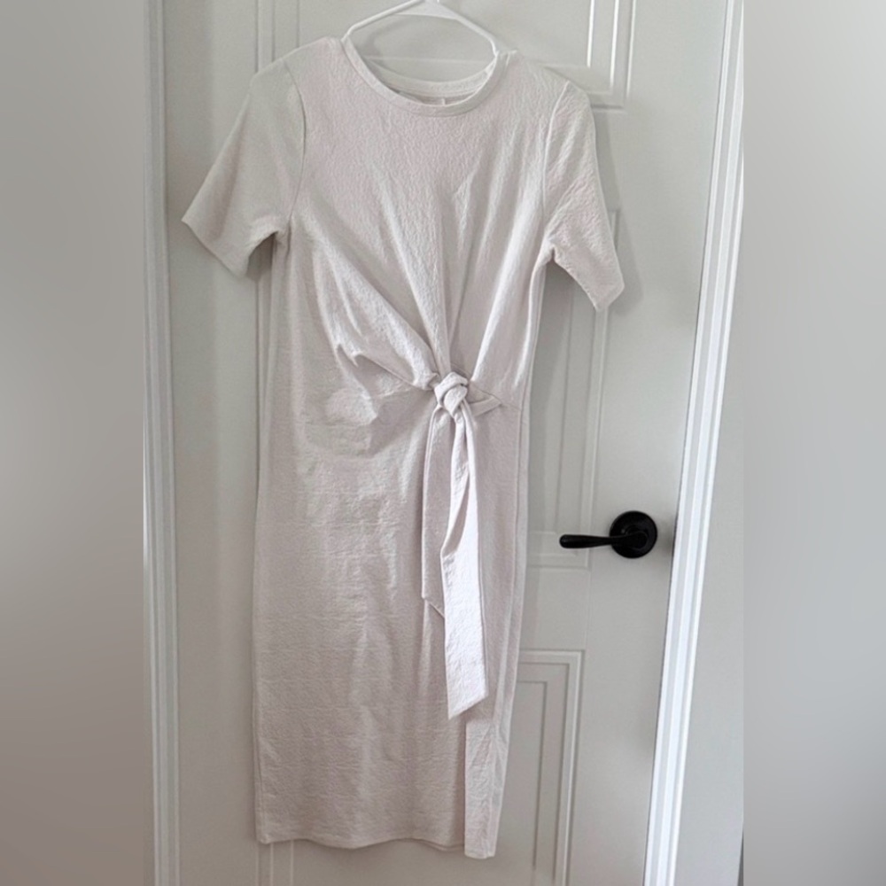 New Adyson Parker Opal White Tie-Front Midi Dress